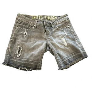 Pepe Jeans London women's size 27 faded distressed grey jean shorts